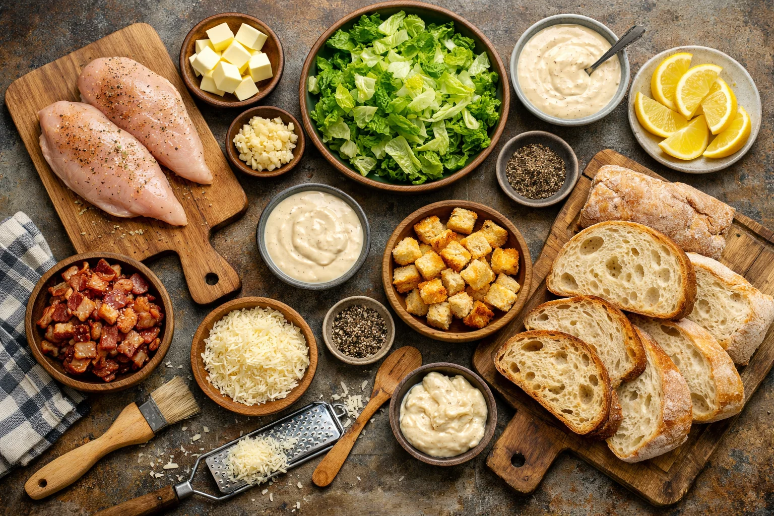 garlic butter chicken caesar sandwiches