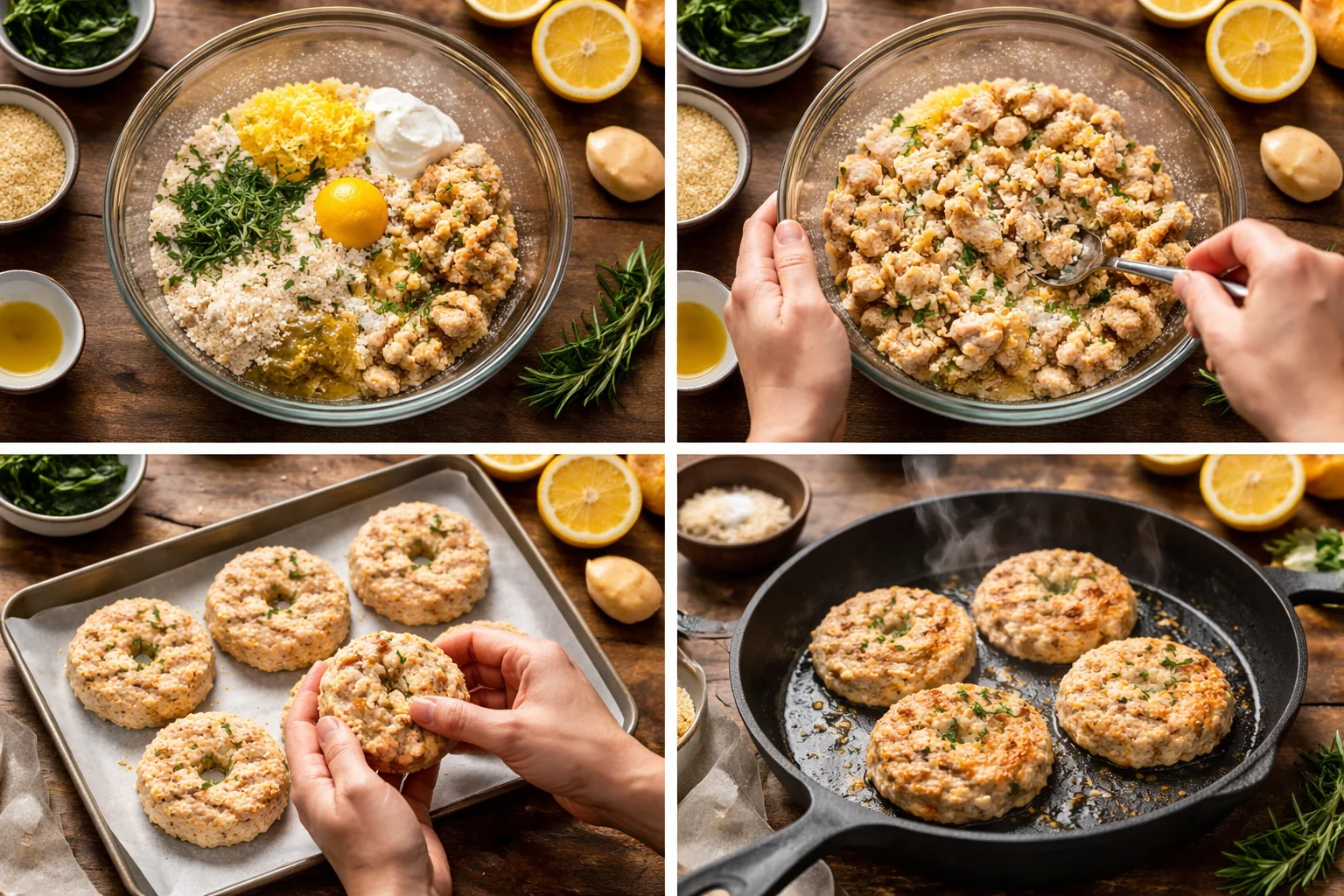 Savory Rosemary Lemon Chicken Patties with a Twist