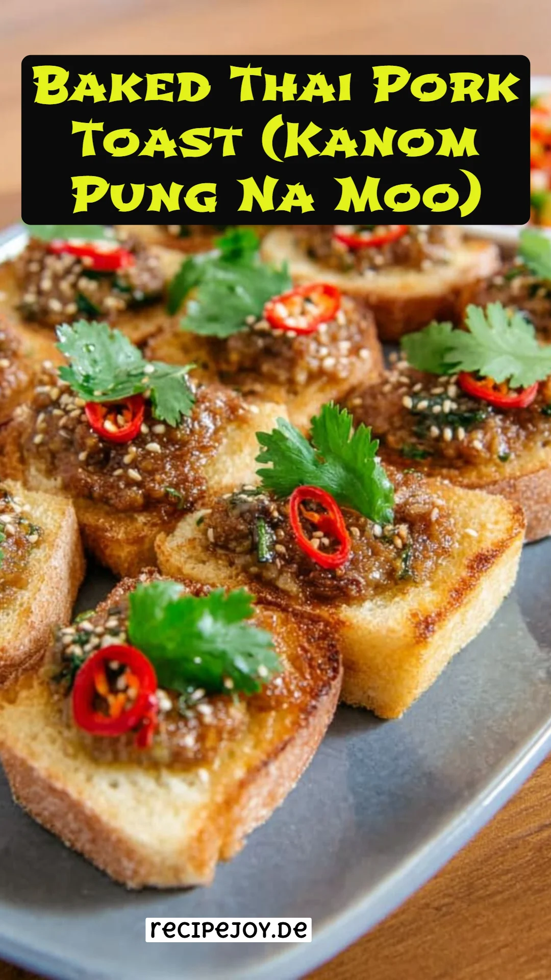 Baked Thai Pork Toast (Kanom Pung Na Moo)