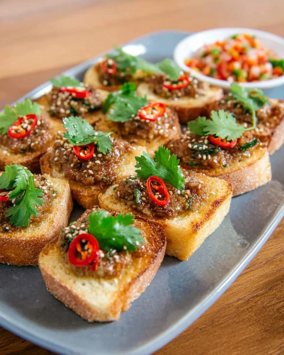 Baked Thai Pork Toast (Kanom Pung Na Moo)