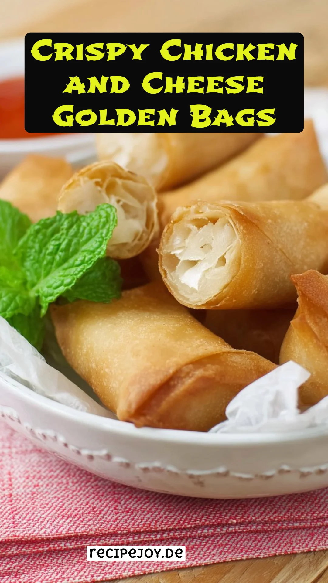 Crispy Chicken and Cheese Golden Bags