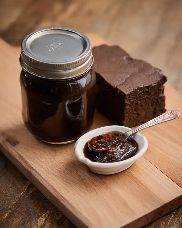 Homemade tamarind paste in a bowl with ingredients around it.