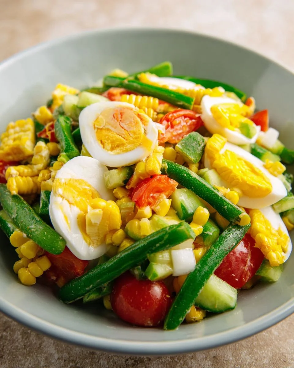 Refreshing Thai corn cucumber salad served in a bowl with vibrant ingredients