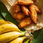 Plate of crispy Thai Fried Bananas with a golden-brown appearance