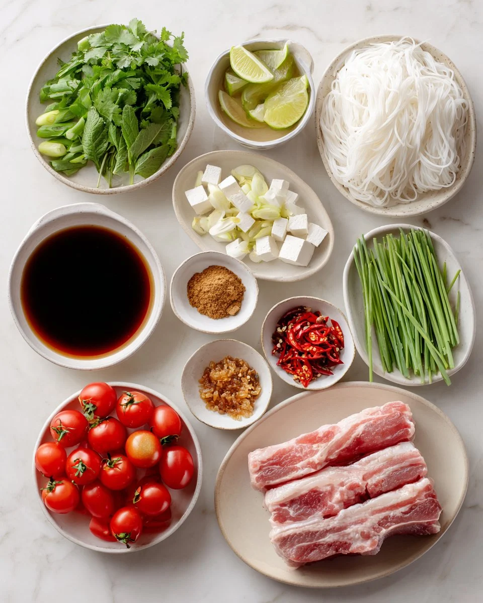 Thai Pork & Tomato Rice Noodles - Kanom Jeen Nam Ngiew