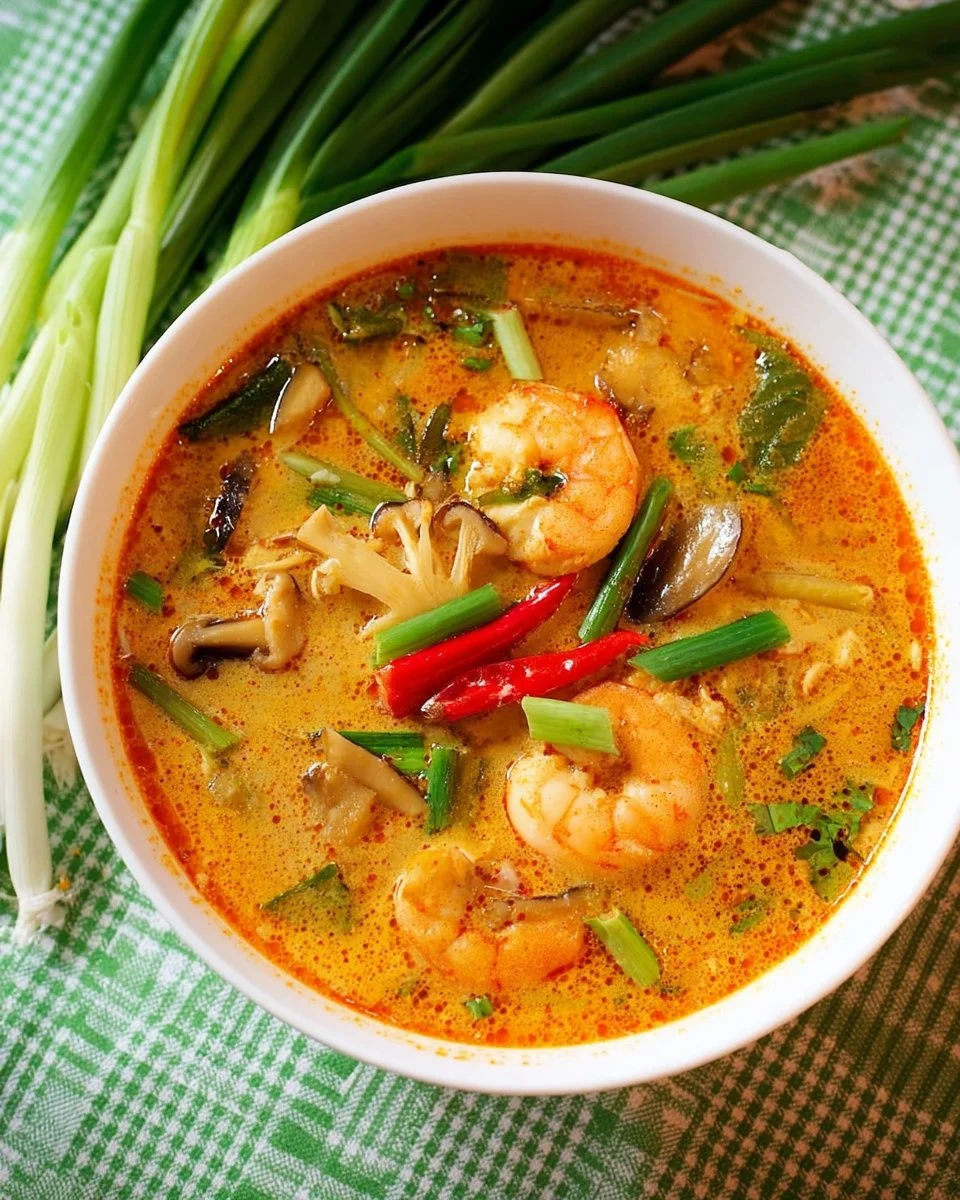 Thai Tom Yum Soup with Shrimp Creamy Style