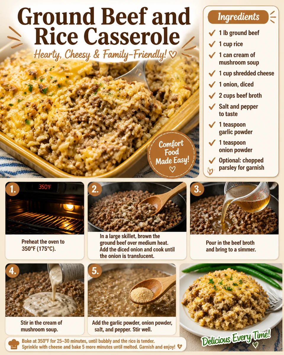 Ground Beef and Rice Casserole