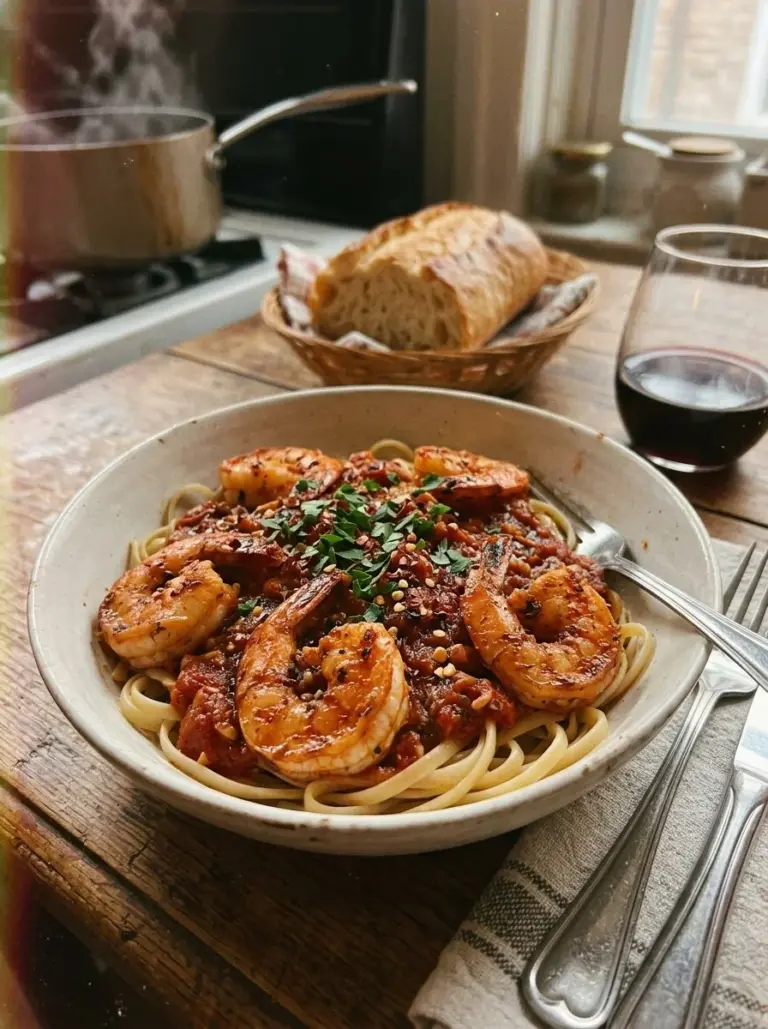 Plate of Shrimp Brother Devil dish showcasing vibrant flavors and ingredients.